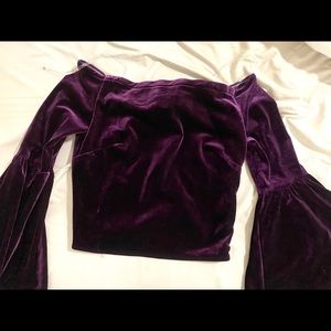 Brand new, purple velvet top small never worn